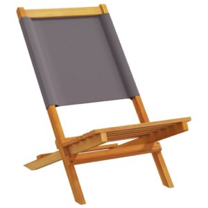 Klappbare Gartenstühle aus Akazienholz 2er-Set Dunkelgrau mit Rückenlehne 41 x 72 x 68 cm
