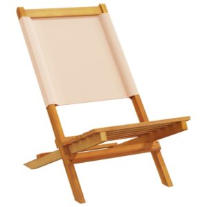 Klappbare Gartenstühle aus Akazienholz 2er-Set Beige mit Rückenlehne 41 x 72 x 68 cm