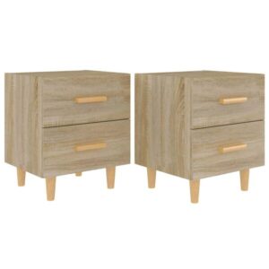 2er Set Nachttisch Sonoma Eiche mit 2 Schubladen 40 x 35 x 47,5 cm