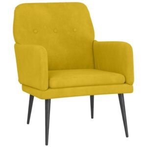 Relaxsessel Samt Gelb mit Metallgestell 62 x 79 x 79 cm