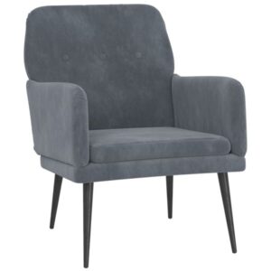 Relaxsessel Samt Dunkelgrau mit Metallgestell 62 x 79 x 79 cm