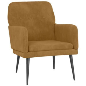 Relaxsessel Samt Braun mit Metallgestell 62 x 79 x 79 cm