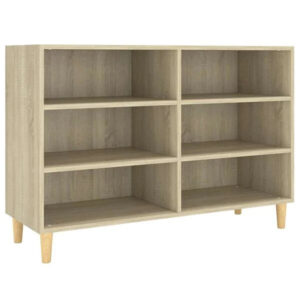 Sideboard aus Massivholz Sonoma Eiche Modern mit 6 Fächern 103,5 x 35 x 70 cm