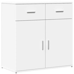 2er Set Sideboards Weiß Holzwerkstoff 79 x 38 x 80 cm