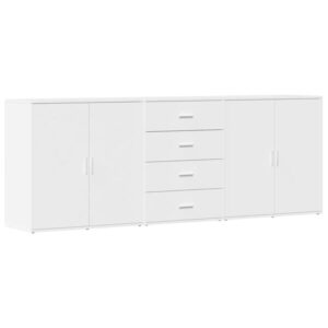 Sideboard Weiß aus Holzwerkstoff 3er Set 2× 79 cm & 1× 60 cm
