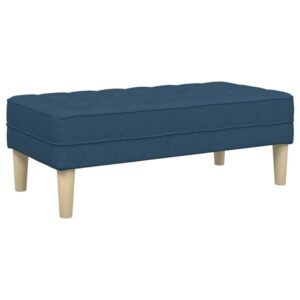 Sitzbank Ottoman Blau Gepolstert 2-Sitzer Modern 113 x 57 x 39 cm