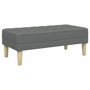 Sitzbank Ottoman Dunkelgrau Gepolstert 2-Sitzer Modern 113 x 57 x 39 cm