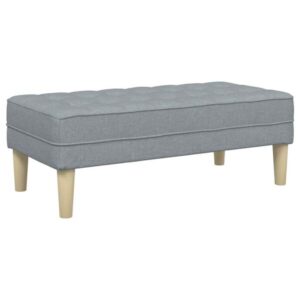 Sitzbank Ottoman Hellgrau Gepolstert 2-Sitzer Modern 113 x 57 x 39 cm