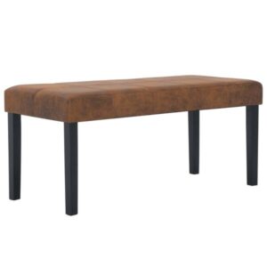 Sitzbank Kunstleder Braun Gepolstert 106 x 43 x 46 cm