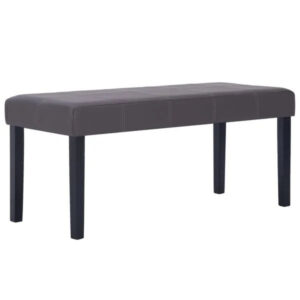 Sitzbank Kunstleder Dunkelgrau Gepolstert 106 x 43 x 46 cm