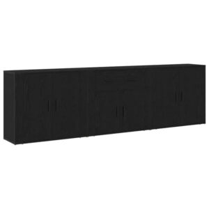 Sideboard aus Holzwerkstoff in Schwarz 3er Set 80 x 33 x 70 cm