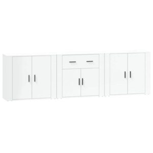 Sideboard aus Holzwerkstoff in Weiß 3er Set 80 x 33 x 70 cm