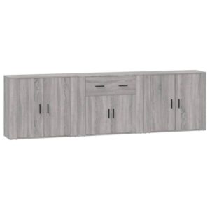 Sideboard aus Holzwerkstoff in Grau Sonoma 3er Set 80 x 33 x 70 cm