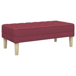 Sitzbank Ottoman Weinrot Gepolstert 2-Sitzer Modern 113 x 57 x 39 cm
