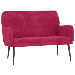 Sofa Samt Weinrot 108 x 79 x 79 cm 2-Sitzer mit Armlehnen