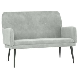 Sofa Samt Hellgrau 108 x 79 x 79 cm 2-Sitzer mit Armlehnen