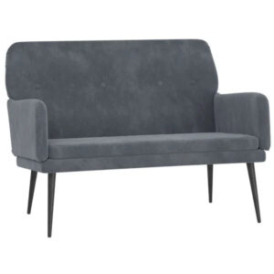 Sofa Samt Dunkelgrau 108 x 79 x 79 cm 2-Sitzer mit Armlehnen