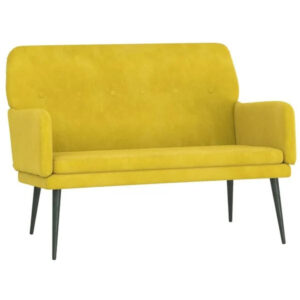 Sofa Samt Gelb 108 x 79 x 79 cm 2-Sitzer mit Armlehnen