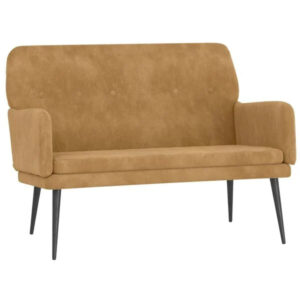 Sofa Samt Braun 108 x 79 x 79 cm 2-Sitzer mit Armlehnen