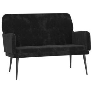 Sofa Samt Schwarz 108 x 79 x 79 cm 2-Sitzer mit Armlehnen