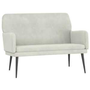 Sofa Samt Creme 108 x 79 x 79 cm 2-Sitzer mit Armlehnen