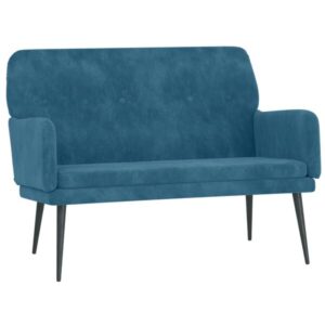 Sofa Samt Blau 108 x 79 x 79 cm 2-Sitzer mit Armlehnen