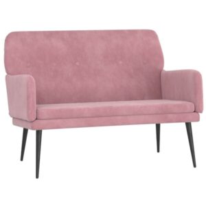 Sofa Samt Rosa 108 x 79 x 79 cm 2-Sitzer mit Armlehnen