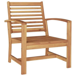 2er Set Gartenstühle Teak Massivholz Braun 65 x 60 x 76,5 cm