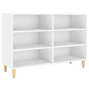 Sideboard aus Massivholz Weiß Modern mit 6 Fächern 103,5 × 35 × 70 cm