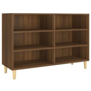 Sideboard aus Massivholz Braun Eiche Modern mit 6 Fächern 103,5 × 35 × 70 cm