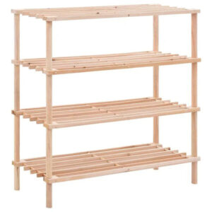 Schuhregal Holz 4 Ebenen Tannenholz 74 x 26 x 67,5 cm Schuhablage