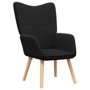 Relaxsessel Schwarz aus Sherpa-Stoff 62x67x95,5 cm Modern Sessel