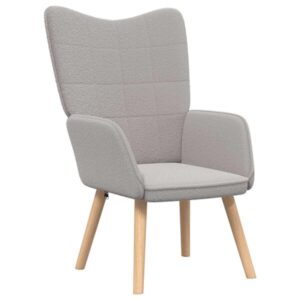 Relaxsessel Hellgrau aus Sherpa-Stoff 62x67x95,5 cm Modern Sessel
