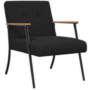 Loungesessel Schwarz 59x75x78 cm aus Wollähnlicher Stoff Modern