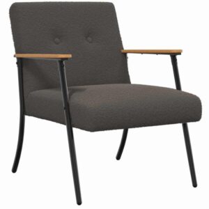 Loungesessel Dunkelgrau 59x75x78 cm aus Wollähnlicher Stoff Modern