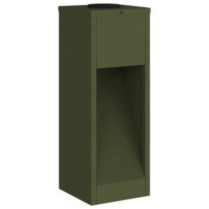 2er Set Solar LED Wegeleuchten Olivgrün aus Stahl 18 x 18 x 50 cm