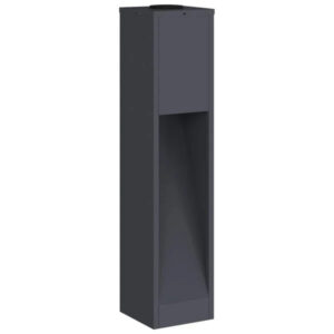 2er Set Solar LED Wegeleuchten Dunkelgrau aus Stahl 18 x 18 x 80 cm