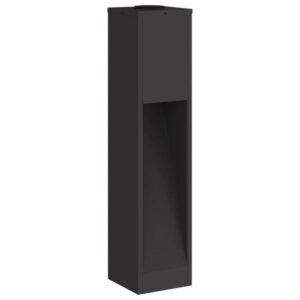 2er Set Solar LED Wegeleuchten Schwarz aus Stahl 18 x 18 x 80 cm