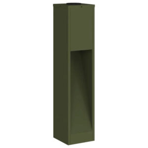2er Set Solar LED Wegeleuchten Olivgrün aus Stahl 18 x 18 x 80 cm