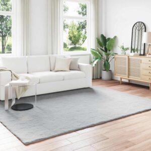 Kunstfell Teppich Grau 200 x 280 cm Rutschfest Weich